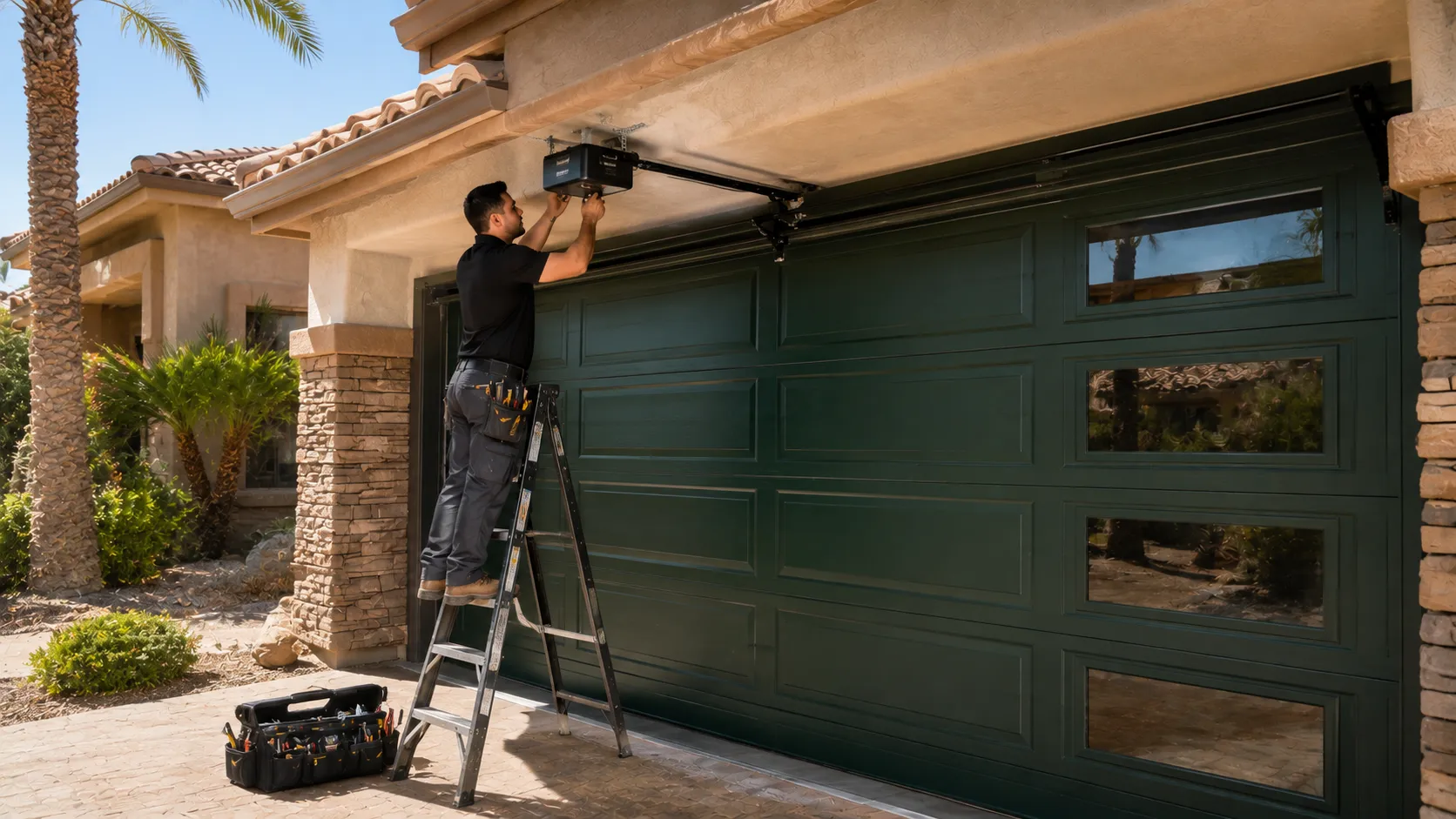 Spring Repair for Corcoran's 1982-Era Garage Doors